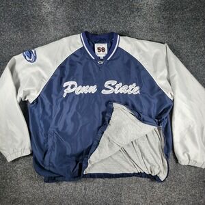 Vintage Penn State Nittany Lions 58 Sports Windbreaker Pullover Mens XXL Blue